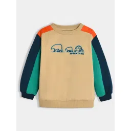 MiArcus Unisex Beige Color Block Full Sleeves Sweatshirt-picture-23