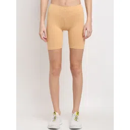 Miaz Lifestyle Women Beige Solid Sports Shorts-picture-25