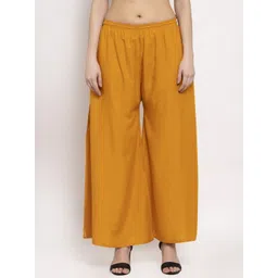 Miaz Lifestyle Women Mustard Yellow Straight Fit Palazzos-picture-38