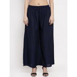 Miaz Lifestyle Women Navy Blue Palazzos-picture-31
