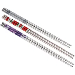 micashu Chewing, Decorative, Eating, Training Steel Chinese, Japanese, Korean, Vietnamese Chopstick image 1