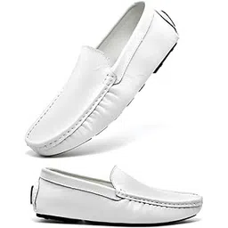 micheal feraas Premium White Leather Loafer Moccasin for Men | Formal, Casual White Loafer for Men-picture-45
