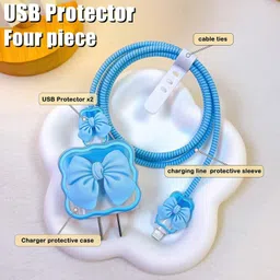 Micvir Charger Cover for iPhone 18W-20W Charger, 3D Cartoon Black Cute, Spiral Cable Protector-picture-30