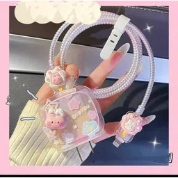 Micvir Charger Cover for iPhone 18W-20W Charger, 3D Cartoon Design Love You, Spiral Cable Protector-picture-15