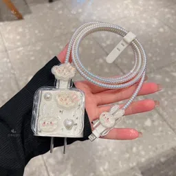 Micvir Charger Cover for iPhone 18W-20W Charger, 3D Cartoon Design Sky, Spiral Cable Protector-picture-16