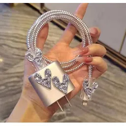 Micvir Charger Cover for iPhone 18W-20W Charger, 3D Cartoon Design Soft Heart, Spiral Cable Protector-picture-35