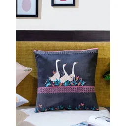 Mid July Home Black & Blue Floral Velvet Square Cushion Covers-picture-20