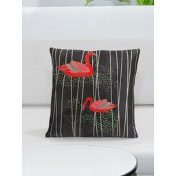 Mid July Home Black & Red Ethnic Motifs Velvet Square Cushion Covers-picture-38