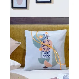 Mid July Home Blue & White Ethnic Motifs Velvet Square Cushion Covers-picture-13