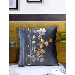 Mid July Home Grey & Mustard Floral Velvet Square Cushion Covers-picture-10