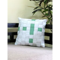Mid July Home Off White & Green Checked Velvet Square Cushion Covers-picture-42