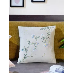 Mid July Home Off White & Green Embroidered Velvet Square Cushion Covers-picture-33