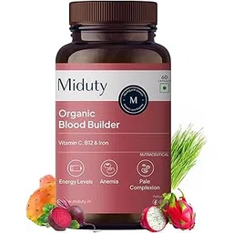 Miduty Organic Blood Builder | Anemia Supplement with Green Amla, Barley Leaves, Beet Root - | Iron Supplement | Hemoglobin Booster | Pack - 60 Capsules-picture-20