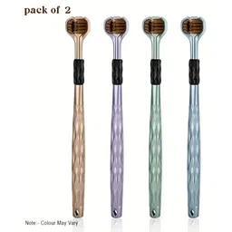 Mihar 3-Sided Triple Angle Toothhugger Training Manual Toothbrush, Ultra Soft Bristles, Toddler and Autistic Oral Care Gentle Clean Each Tooth Pack of 2 (Colour May Vary)-image-31