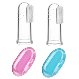 Mihar Silicone Fingure Brush With Case Pack Of 2 - Pink & Blue-image-16