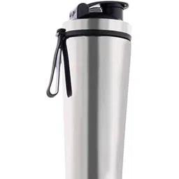 MIJILIX Premium FIT-X 1000ml Stainless Steel Gym Shaker Bottle with Carrying Strip & Leakproof Lid Matte Silver Coated, Rounded Base, Stylish Cap (1000ML)-picture-18