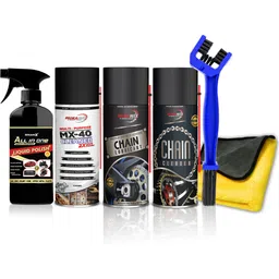 mikanix Combo Of Chain Lubricant + Chain Cleaner + Bike & Car Polish + Rust Cleaner With Cleaning Brush & Microfiber Cloth | Cleans | Shines & Protects Chain Oil-picture-3
