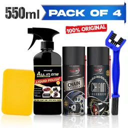 mikanix Combo Of Chain Lubricant + Chain Cleaner + Bike & Car Polish With Cleaning Brush Cleans | Shines & Protects Chain | Car Dashboard Interior & Exterior Cleaning | Chain Oil-picture-23