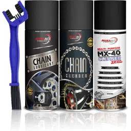 mikanix Combo Of Rust Remover Spray + Chain Cleaner + Chain Lubricant With Cleaning Brush | Cleans | Shines & Protects Chain | Remove Rust From Chain | Metal Parts Chain Oil-picture-19