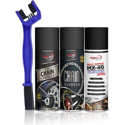 mikanix Combo Of Rust Remover Spray + Chain Cleaner + Chain Lubricant With Cleaning Brush | Cleans, Shines & Protects Chain | Remove Rust From Chain | Metal Parts Chain Oil-picture-42