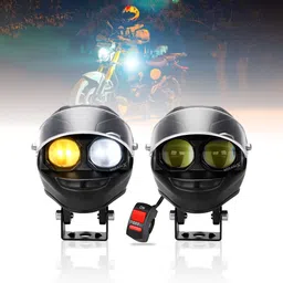 mikanix Super Bright LED Fog Light with Dual Lens White & Yellow | High & Low Beam Fog Lamp Motorbike LED (12 V, 40 W)-picture-49