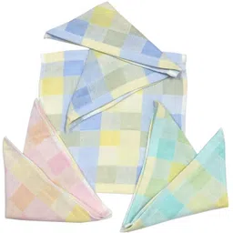 MIKONIKO Cotton Handkerchief For Women's & Kids (25x25 inch) (Pack of 4) ["Multicolor"] Handkerchief image 2