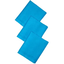 MIKONIKO Cotton Solid Handkerchief for Men and Boys 3 Pack Sky Blue ["Sky Blue"] Handkerchief-picture-11