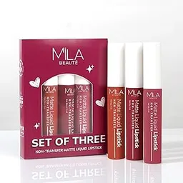 Mila Beaute Liquid Lipstick Set of 3 for Women I Non Transfer & Matte Finish I Lightweight & Hydrating I Rich Pigment with Tea Tree Oil I Mauves & Pinks-picture-12