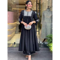 MILAAV Women Embroidered Empire Anarkali Kurta with Trousers-picture-38