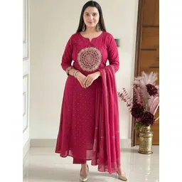 MILAAV Women Ethnic Motifs Printed Regular Kurta with Trousers & With Dupatta-picture-35