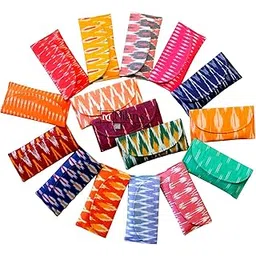 milan's creation Ikkat Envelopes Wallet Clutch Purse for Women, Return Gift, Party Favor Gift, Giveaways (Set of 10 Mix Colors)-picture-38