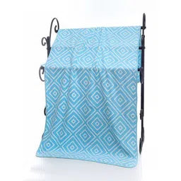MILAP Blue & White Geometric Printed 233 GSM Microfibre Bath Towel-image-2