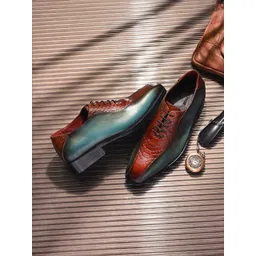 MILLE DOLLARI Men Textured Leather Formal Slip-On Shoes-picture-13