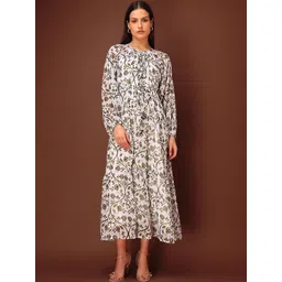 MILOST Floral Print Georgette Maxi Midi Dress-picture-19
