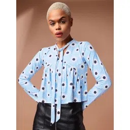 MILOST Women Floral Printed Gathered or Pleated Tie-Up Neck Crop Empire Top-picture-15