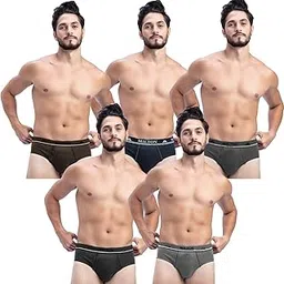 milton ( label) Men Cotton Solid Outer Elastic Brief | Premium Soft Cotton Underwear | Breathable, Skin-Friendly Briefs with Comfort Fit Waistband - Pack of 5-picture-17