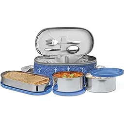 MILTON Corporate LuInch Stainless Steel Containers Set of 3, Blue, 280 Ml-picture-11