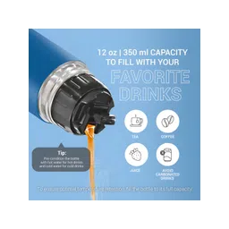 Milton Eco-Flip Blue Thermosteel Double Walled Vacuum Flask Water Bottle 350ml image 4