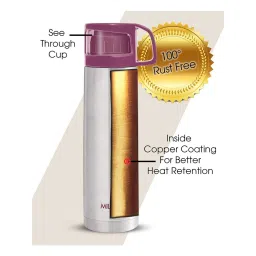 Milton Pink Stainless Steel Thermosteel Glassy Drinking Cup (0.5 L) image 4