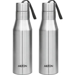 milton Super 1000 Single Wall Stainless Steel Bottle, Set of 2, 1000 ml Each, Silver 1000 ml Bottle-picture-15