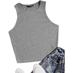 mimmy kids Tank Top for Women - Sleeveless Women Tank Top for Gym Wear Sports Vest Solid Slim Flit Tank Top Women-picture-12