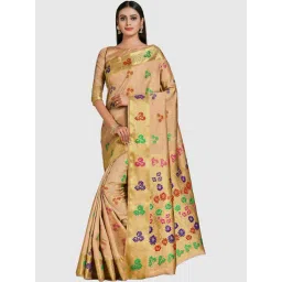 Mimosa Beige Woven Sarees With Blouse-picture-19