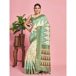 MIMOSA Floral Woven Design Zari Banarasi Saree-picture-27