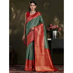 Mimosa Green Woven Saree With Unstitched Blouse-picture-38