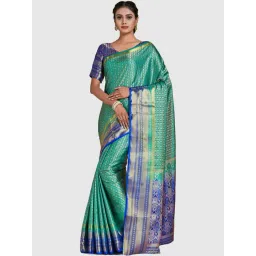 Mimosa Green Woven Sarees With Blouse-picture-35