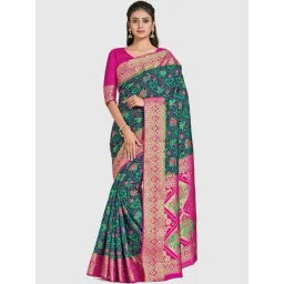 Mimosa Navy Woven Sarees With Blouse-picture-37