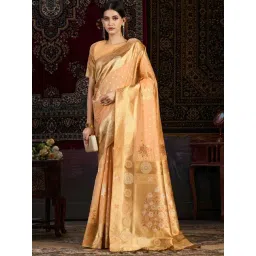 Mimosa Peach Woven Saree With Unstitched Blouse-picture-46