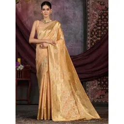 Mimosa Peach Woven Saree With Unstitched Blouse-picture-29