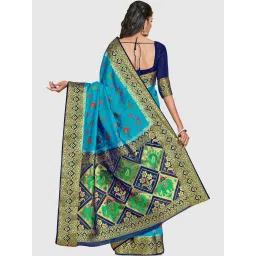 Mimosa Sky Blue Woven Sarees With Blouse image 2