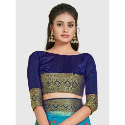 Mimosa Sky Blue Woven Sarees With Blouse image 4